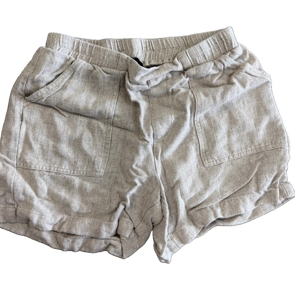 Karen Kane Women's Beige Linen Cargo Shorts Size S